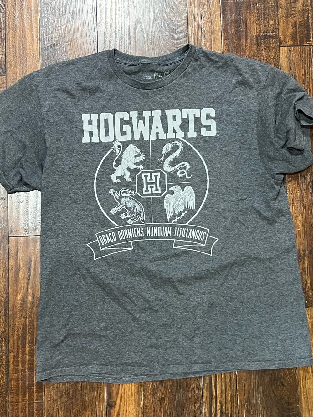 Hogwarts Crest Graphic Tee - Gray